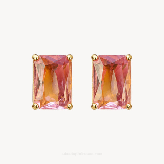 Pink Square Stud Earrings