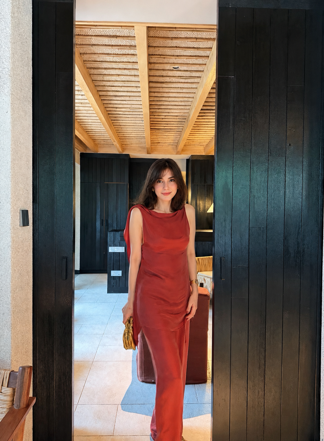 SATIN WIDE-LEG PANTS