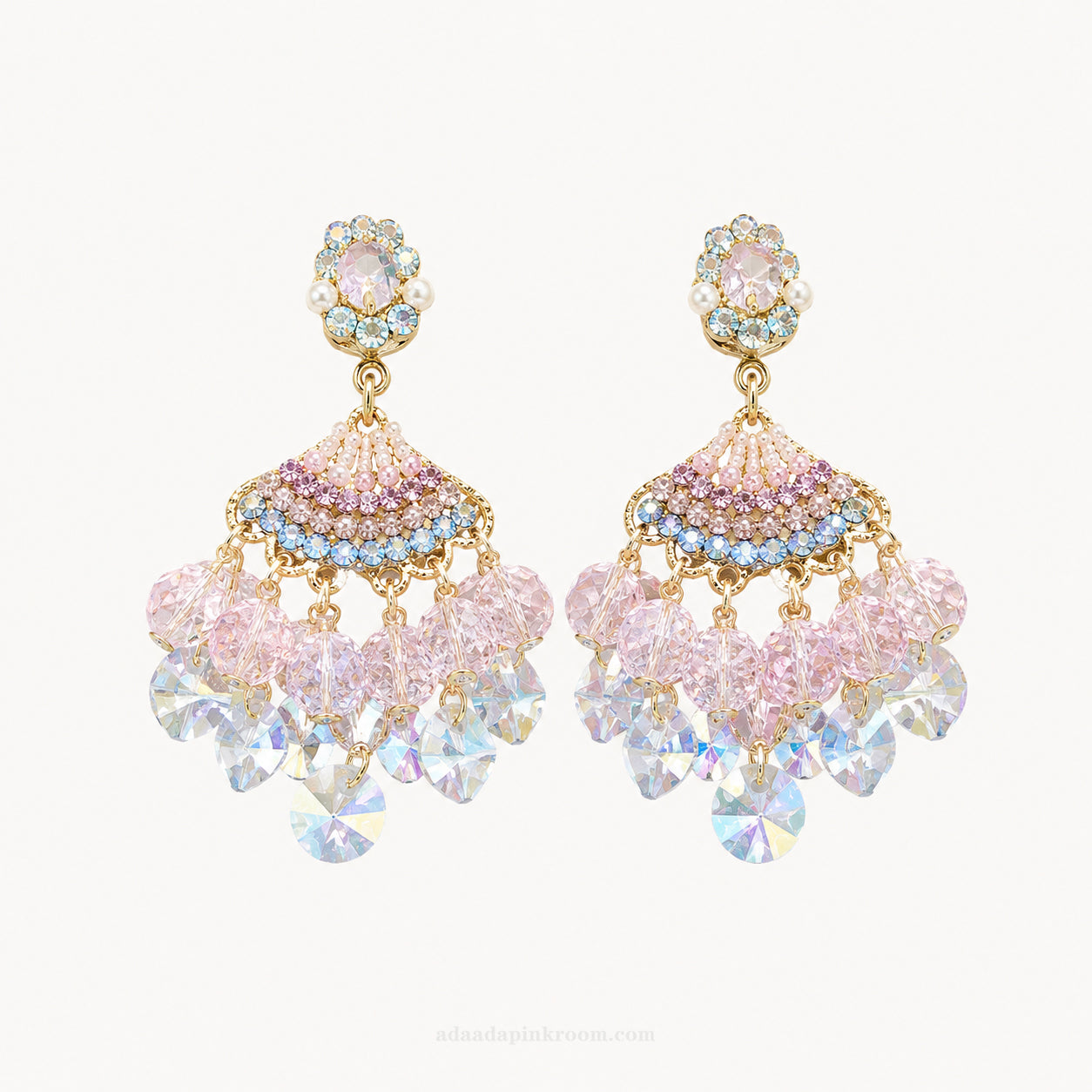 Crystal Bead Drop Earrings