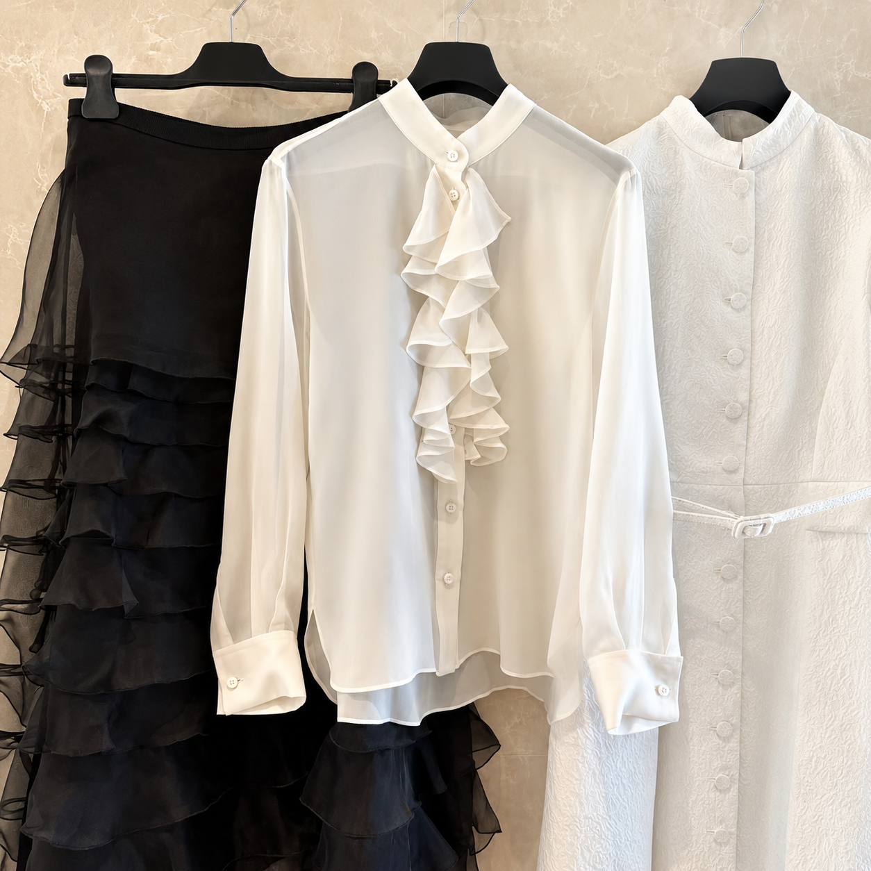 Ruffled Sheer Blouse