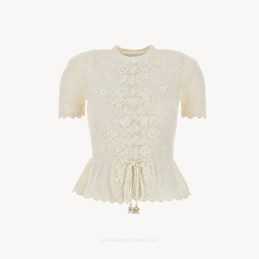 Floral Crochet Knit Top