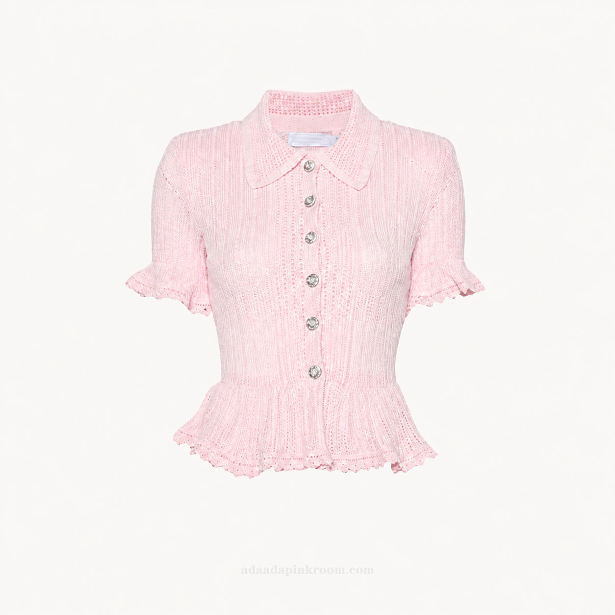 Pink Pointelle Knit Top
