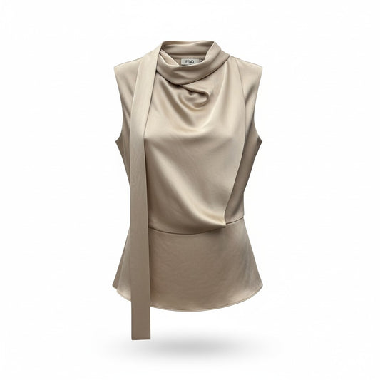 DRAPED SCARF TOP