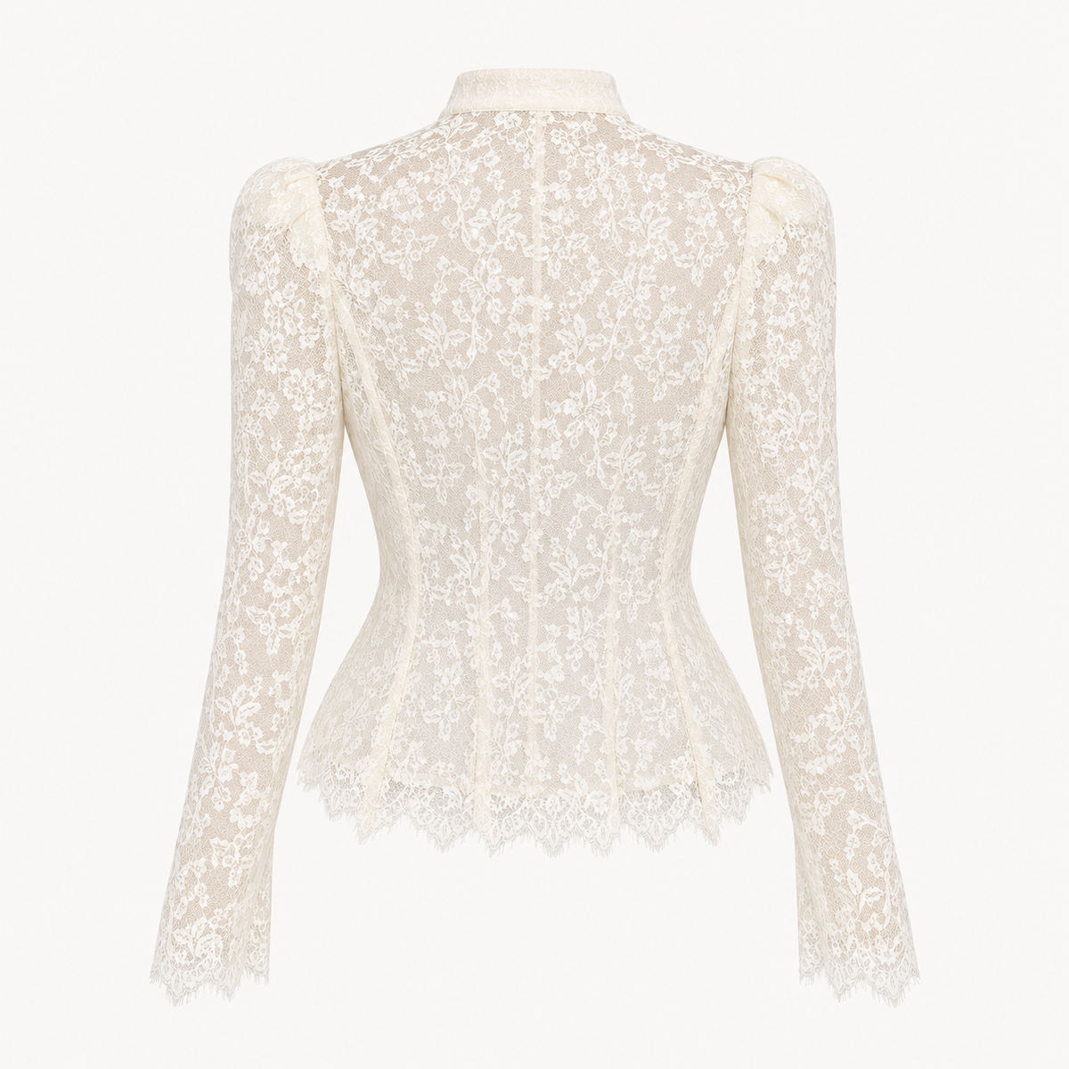 Ivory Lace Stand Collar Blouse