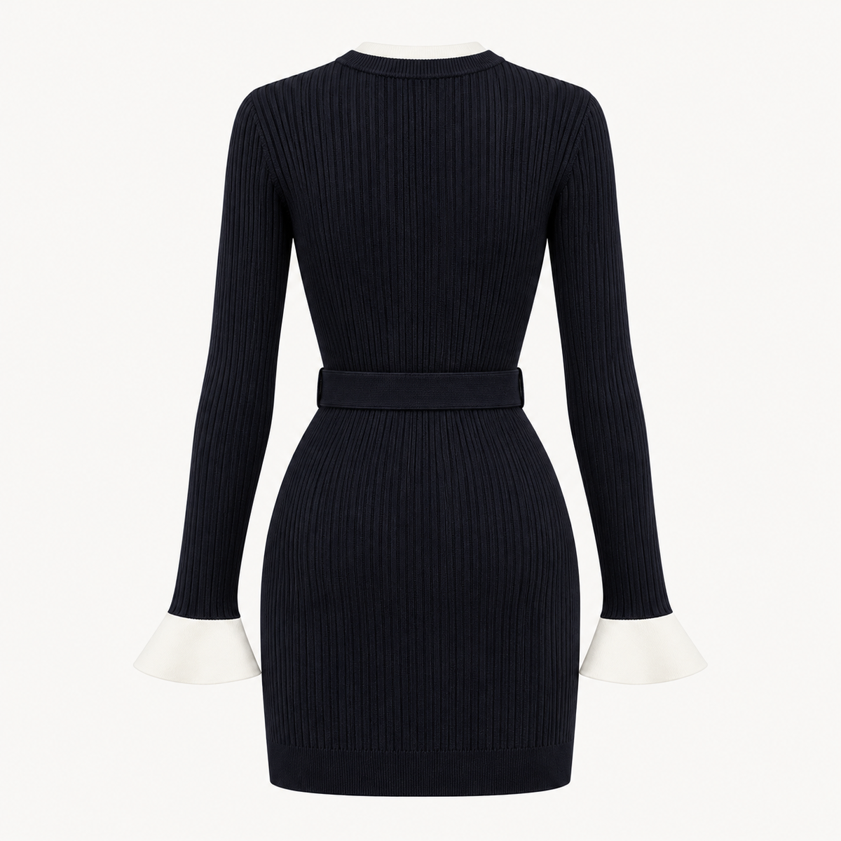 Midnight Piped Knit Mini Dress