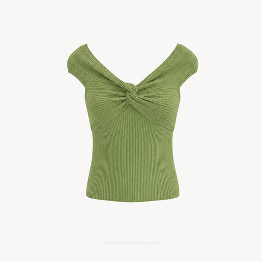 Twist Off-Shoulder Knit Top