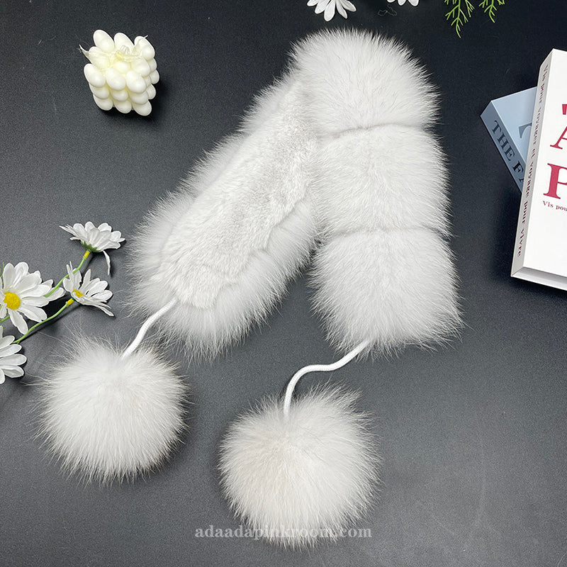 Fox fur grass scarf