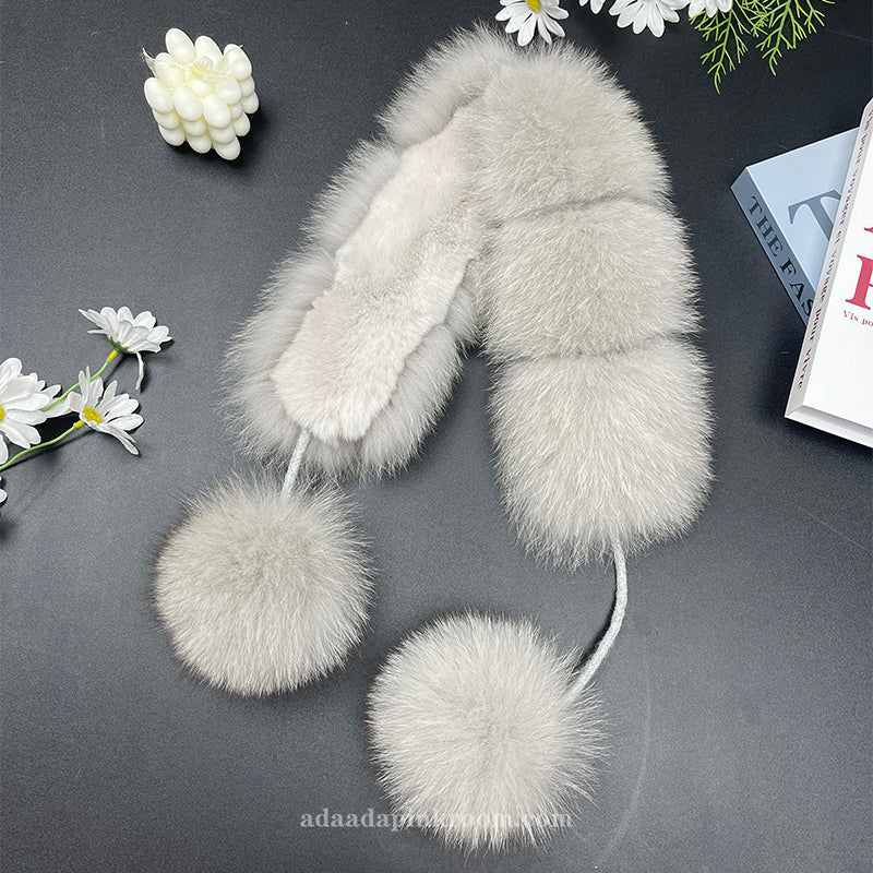 Fox fur grass scarf