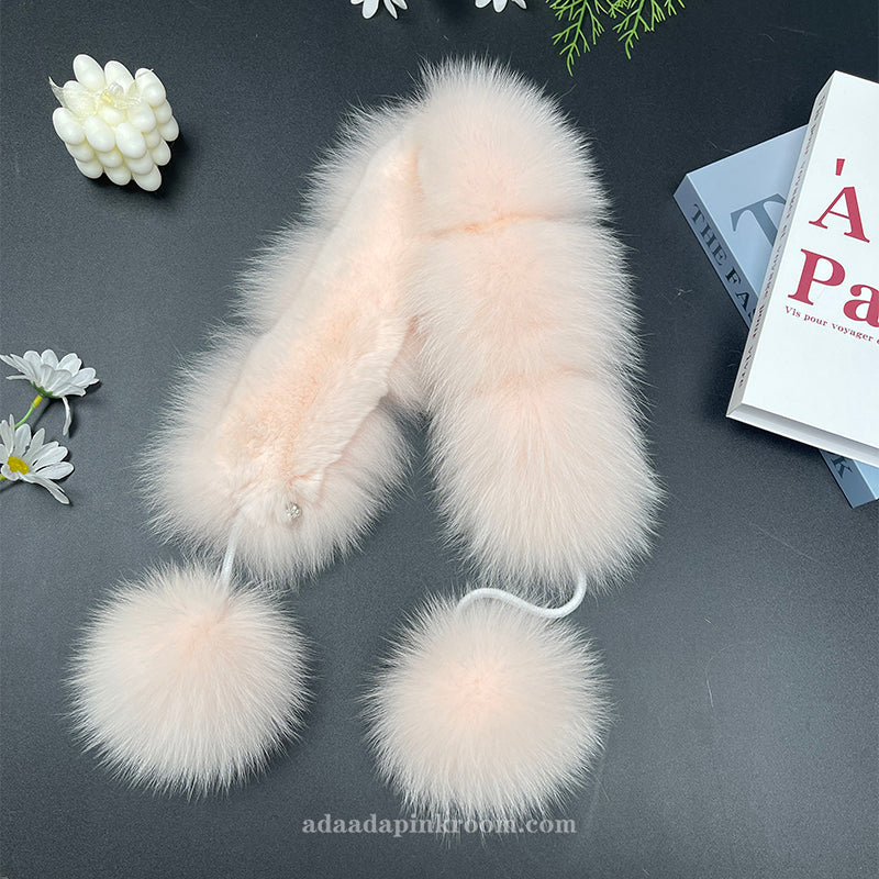Fox fur grass scarf