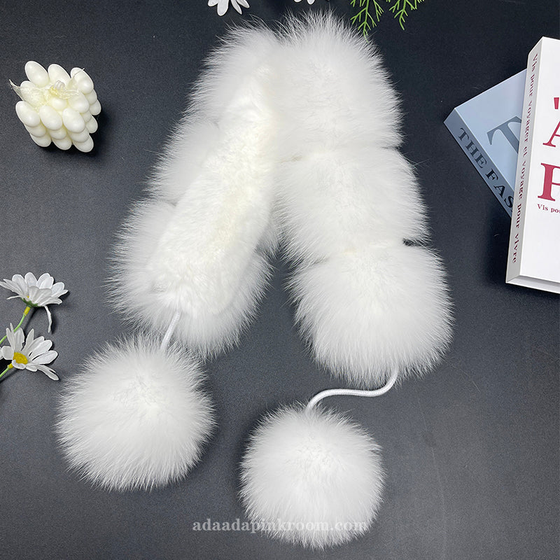 Fox fur grass scarf