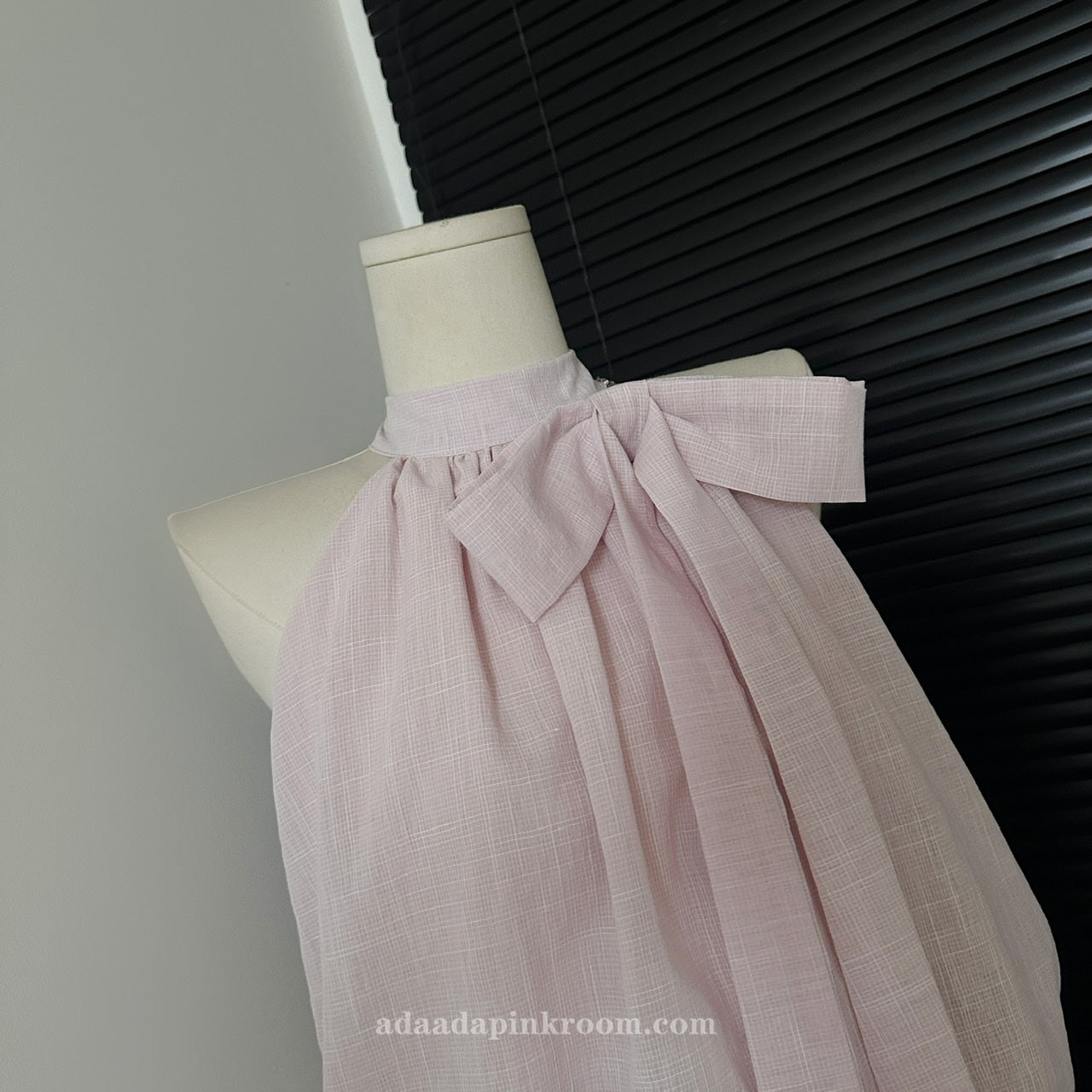 Pink halterneck sleeveless mini dress