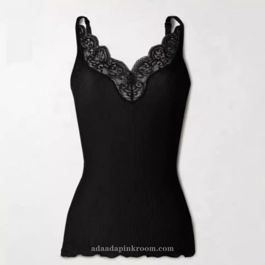 Lace base v-neck silk camisole