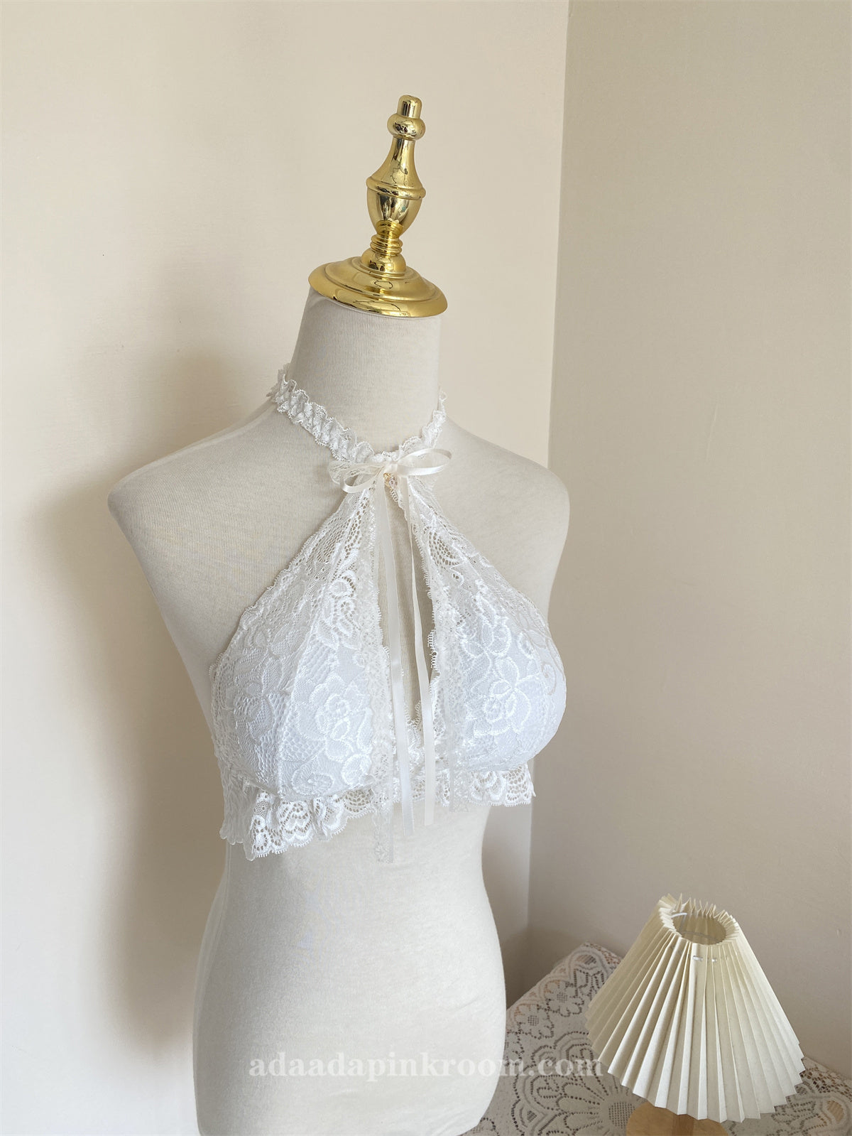 Lace hanging neck tube top underwear