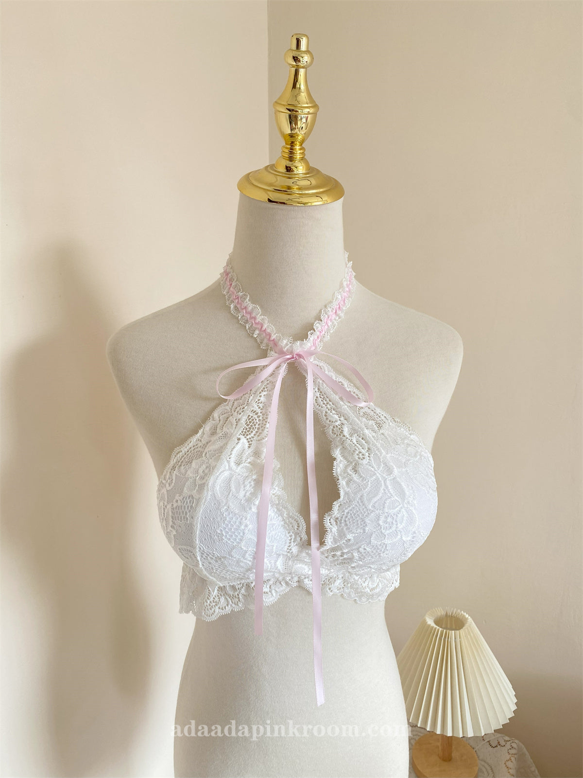 Lace hanging neck tube top underwear