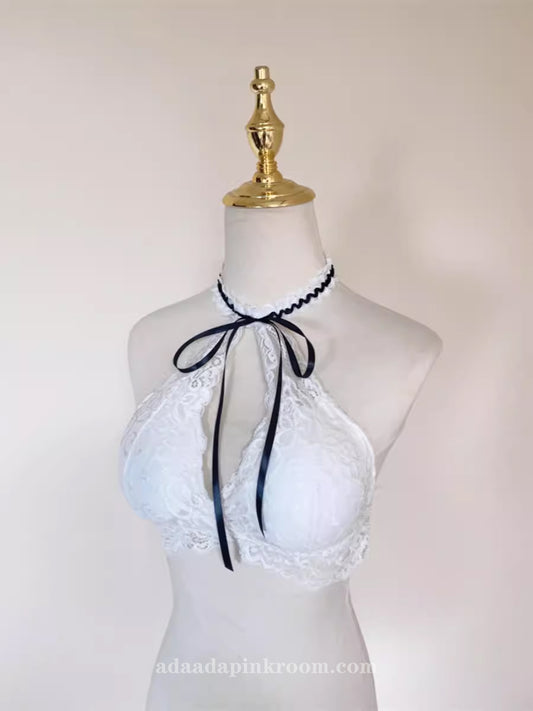 Lace hanging neck tube top underwear