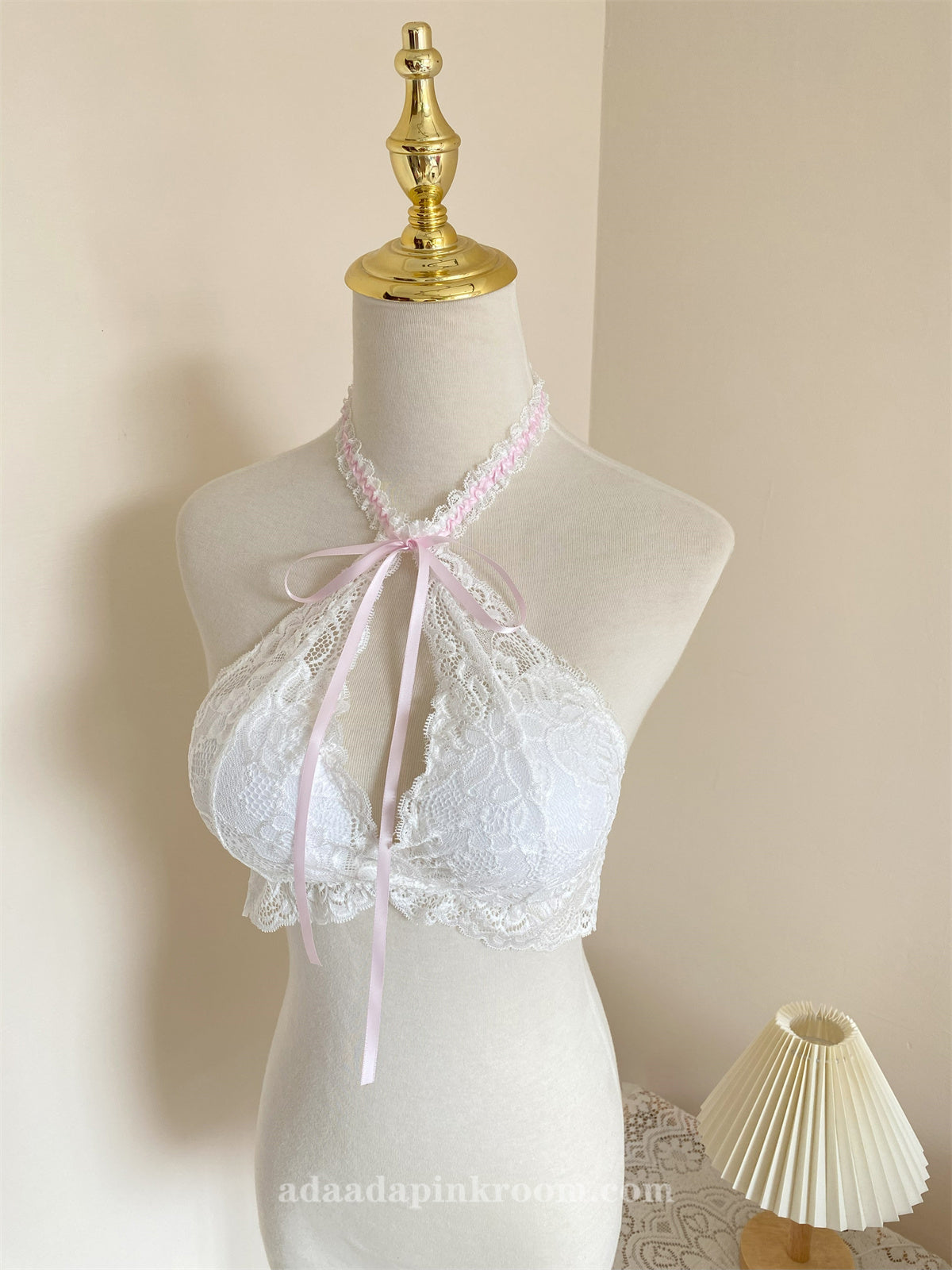Lace hanging neck tube top underwear