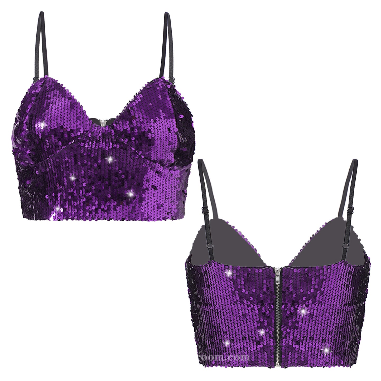 V-neck sequined camisole