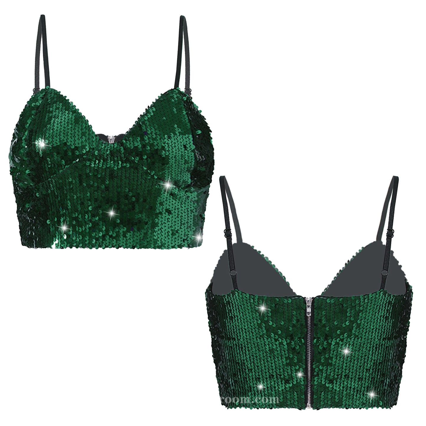 V-neck sequined camisole