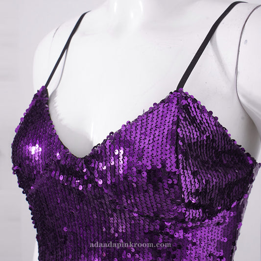 V-neck sequined camisole
