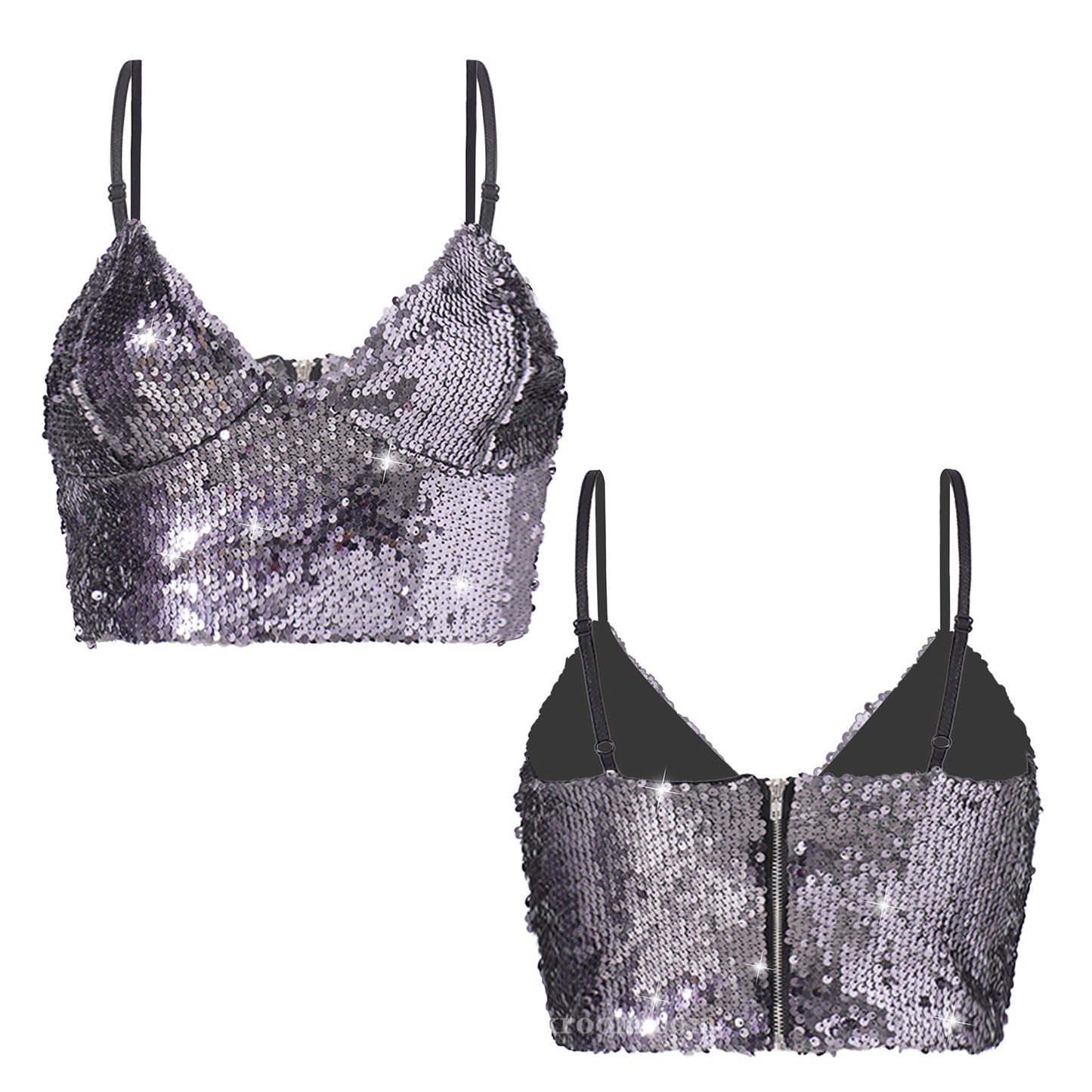 V-neck sequined camisole