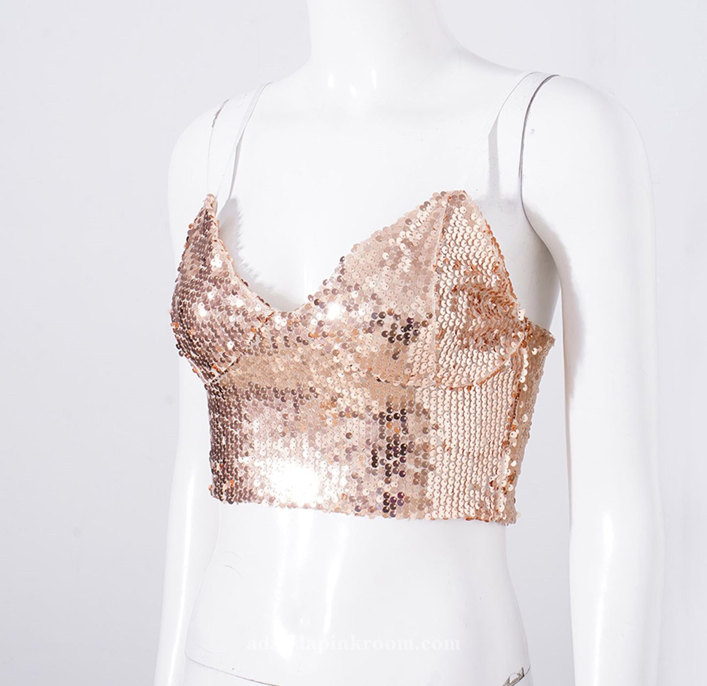 V-neck sequined camisole