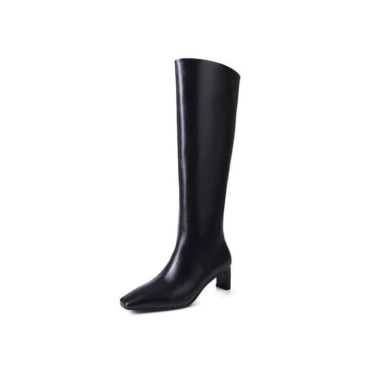 Yellow leather fashion boots