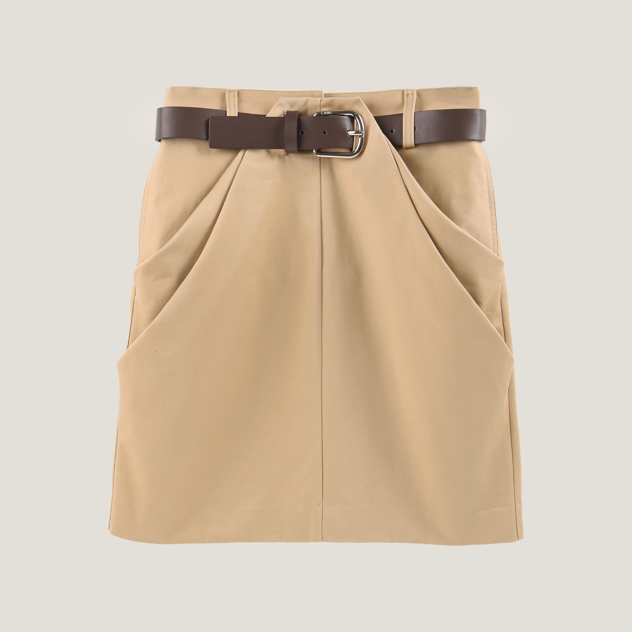 Draped skirt with belt