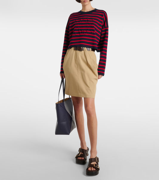 Draped skirt with belt