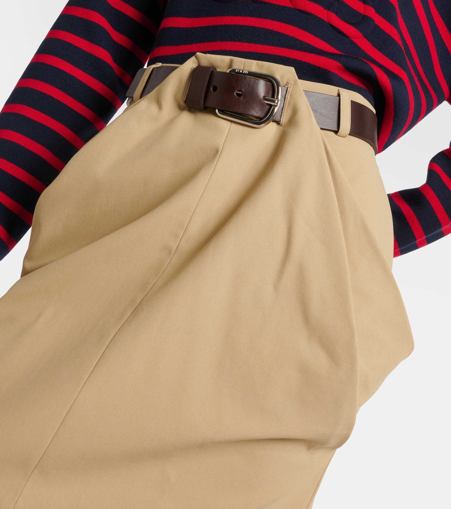 Draped skirt with belt