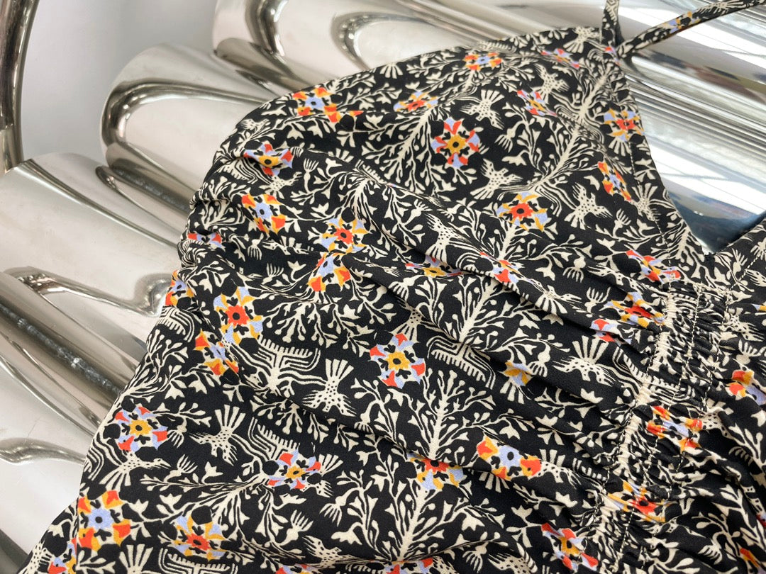 Printed suspender dress