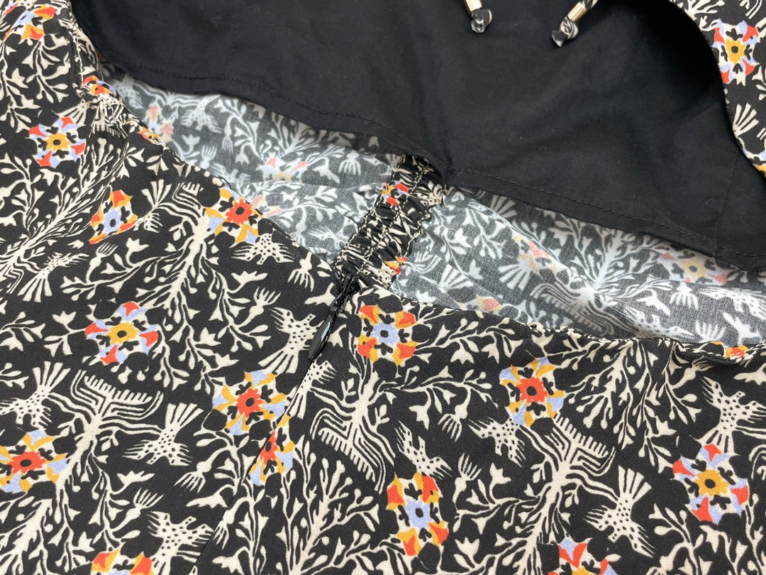 Printed suspender dress