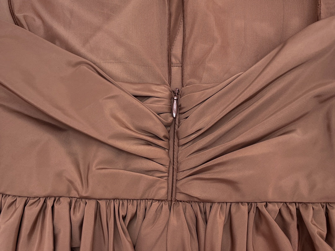 Halter neck pleated dress
