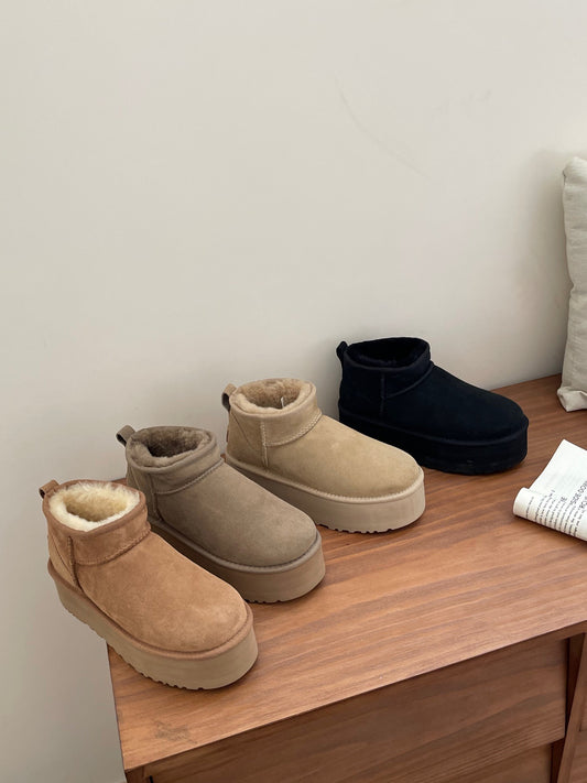 Thick-soled 5cm mini snow boots