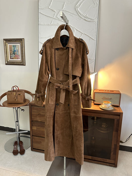 Goat suede coat