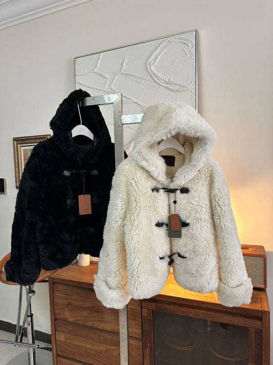 Lambskin fur coat