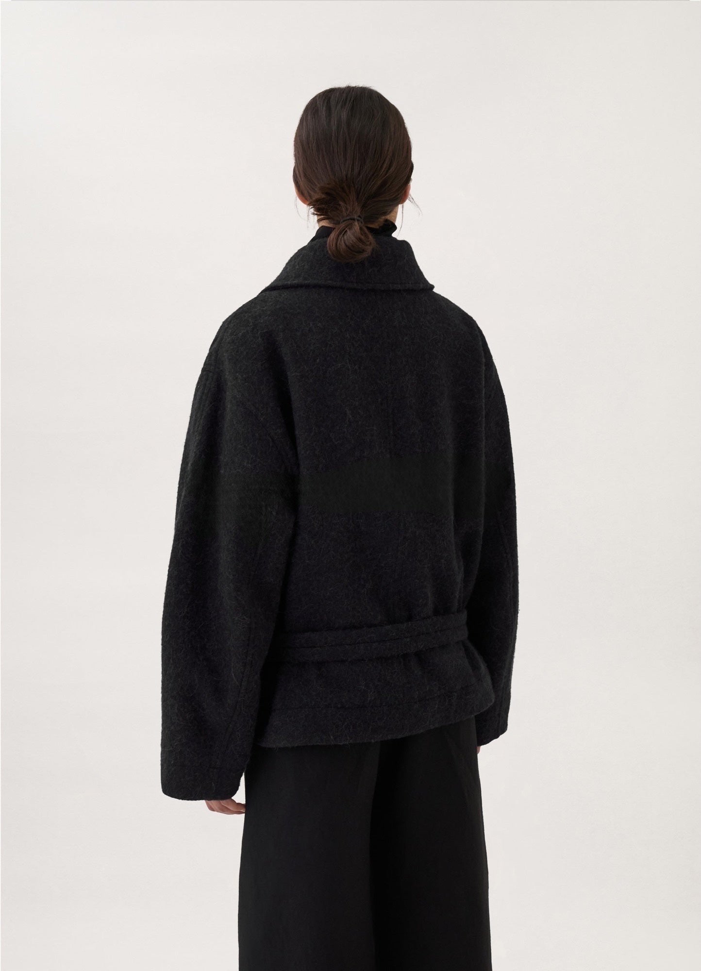 WOOL BLEND STAND COLLAR JACKET