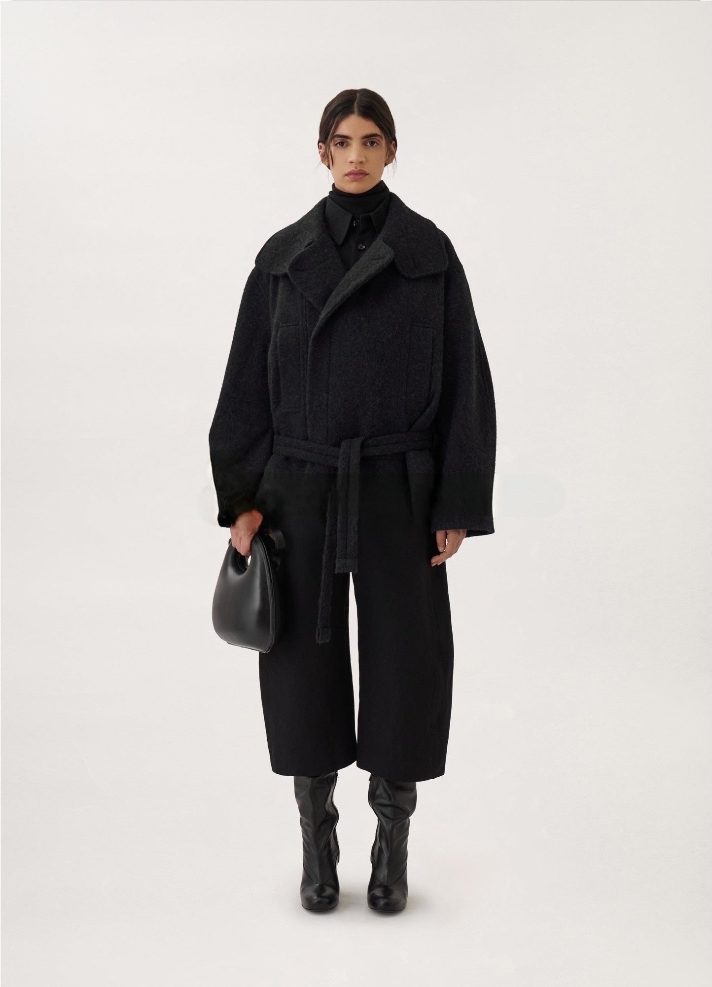 WOOL BLEND STAND COLLAR JACKET