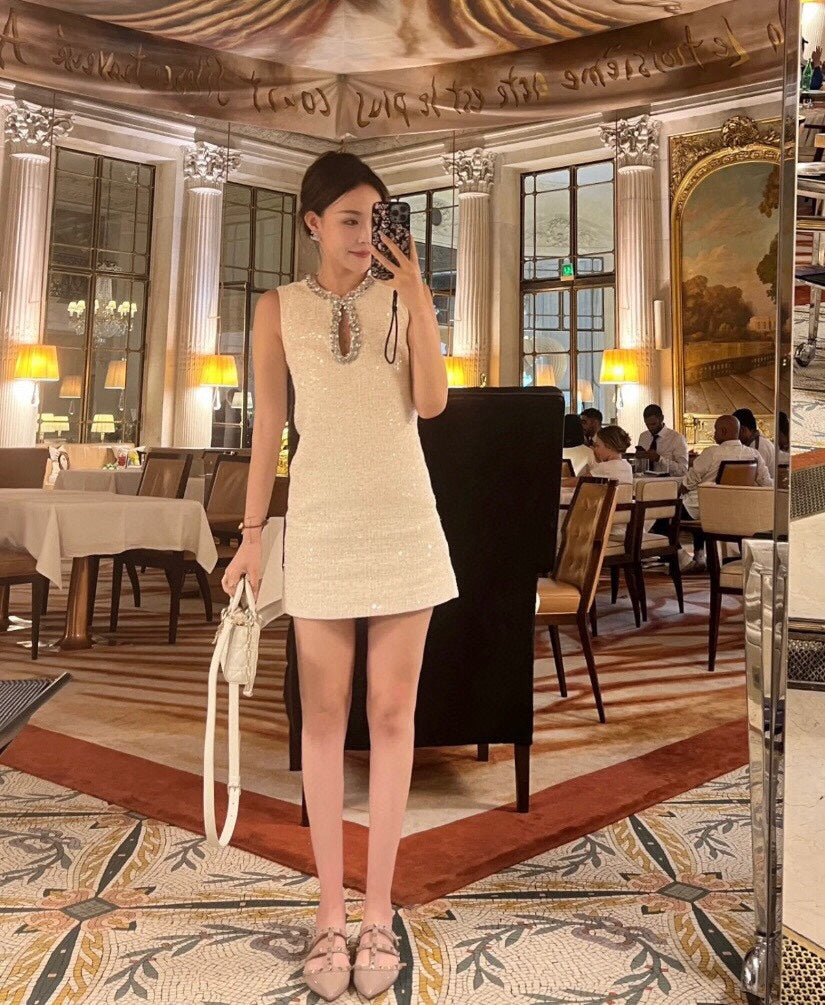 Beaded hollow dress