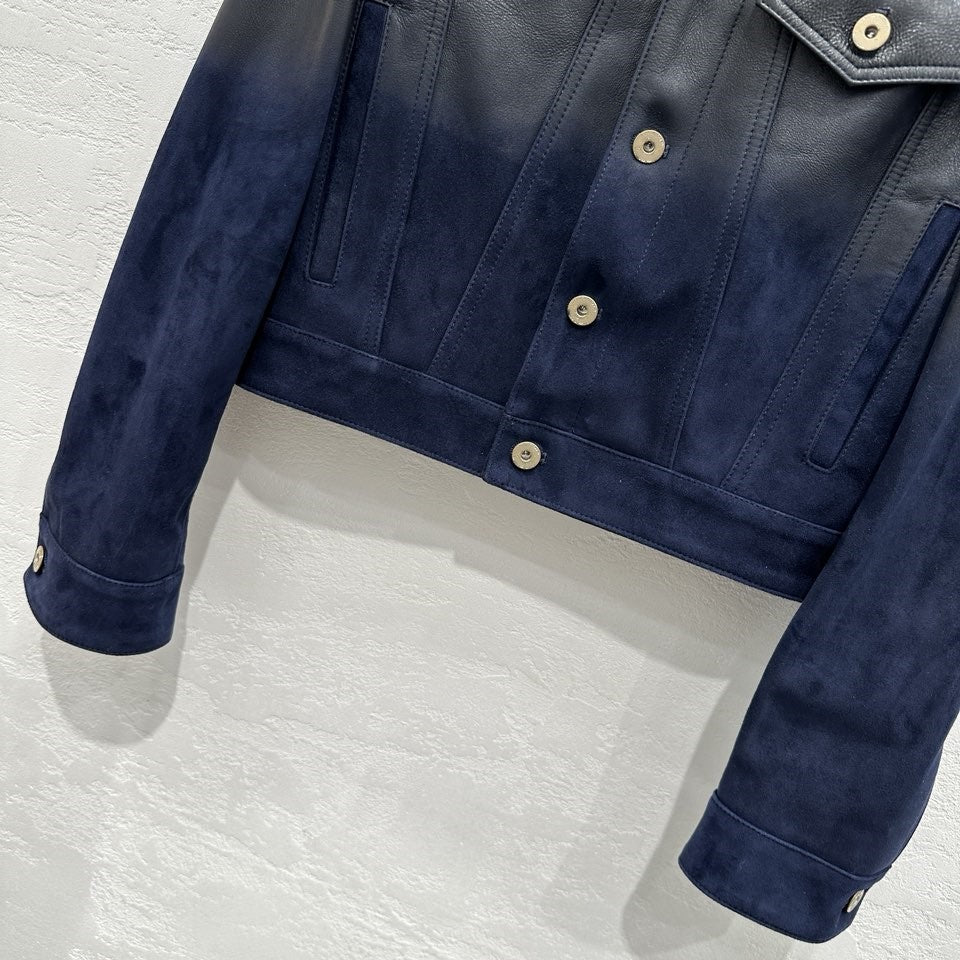 Gradient Vintage Leather Jacket