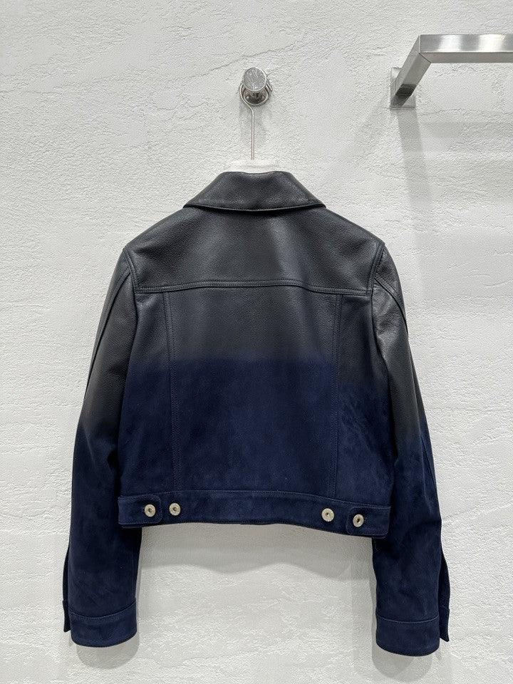 Gradient Vintage Leather Jacket