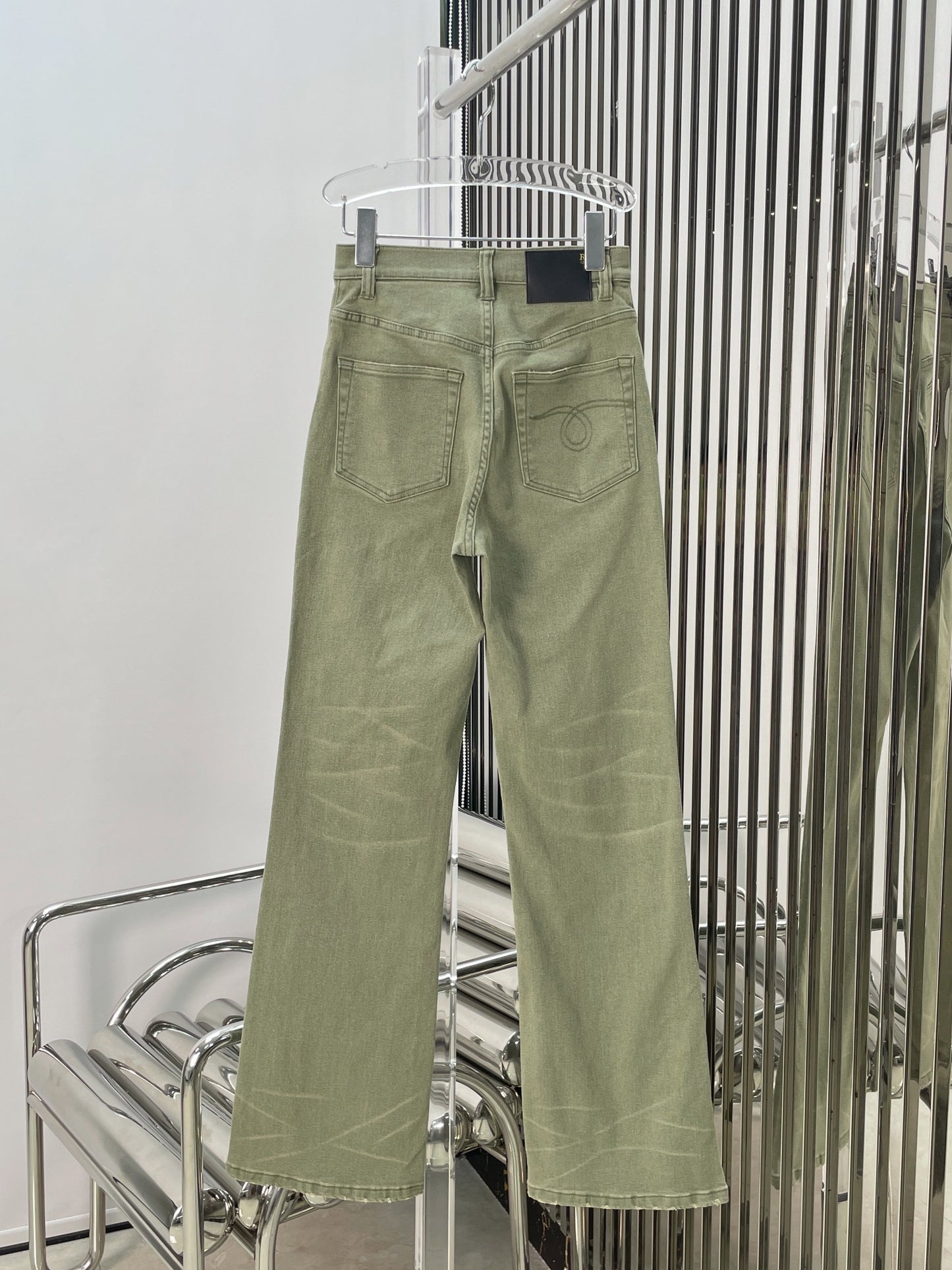 Green Distressed Jeans