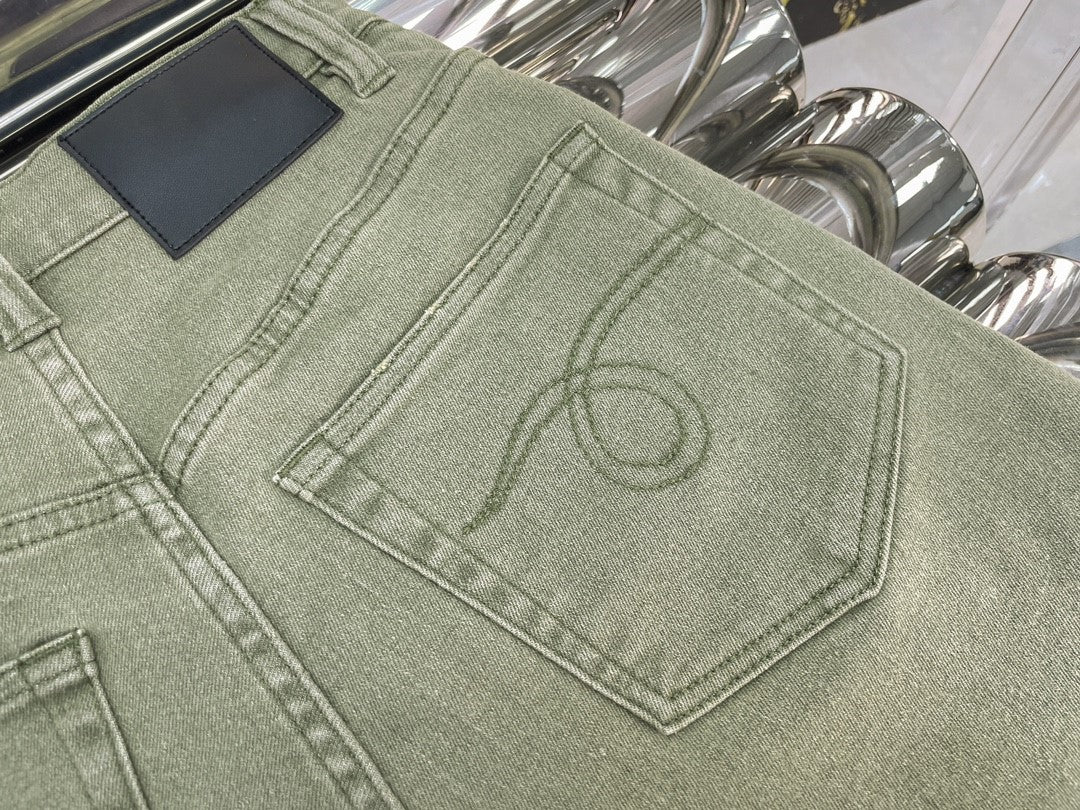 Green Distressed Jeans