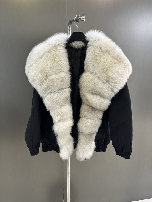 Fox fur collar jacket