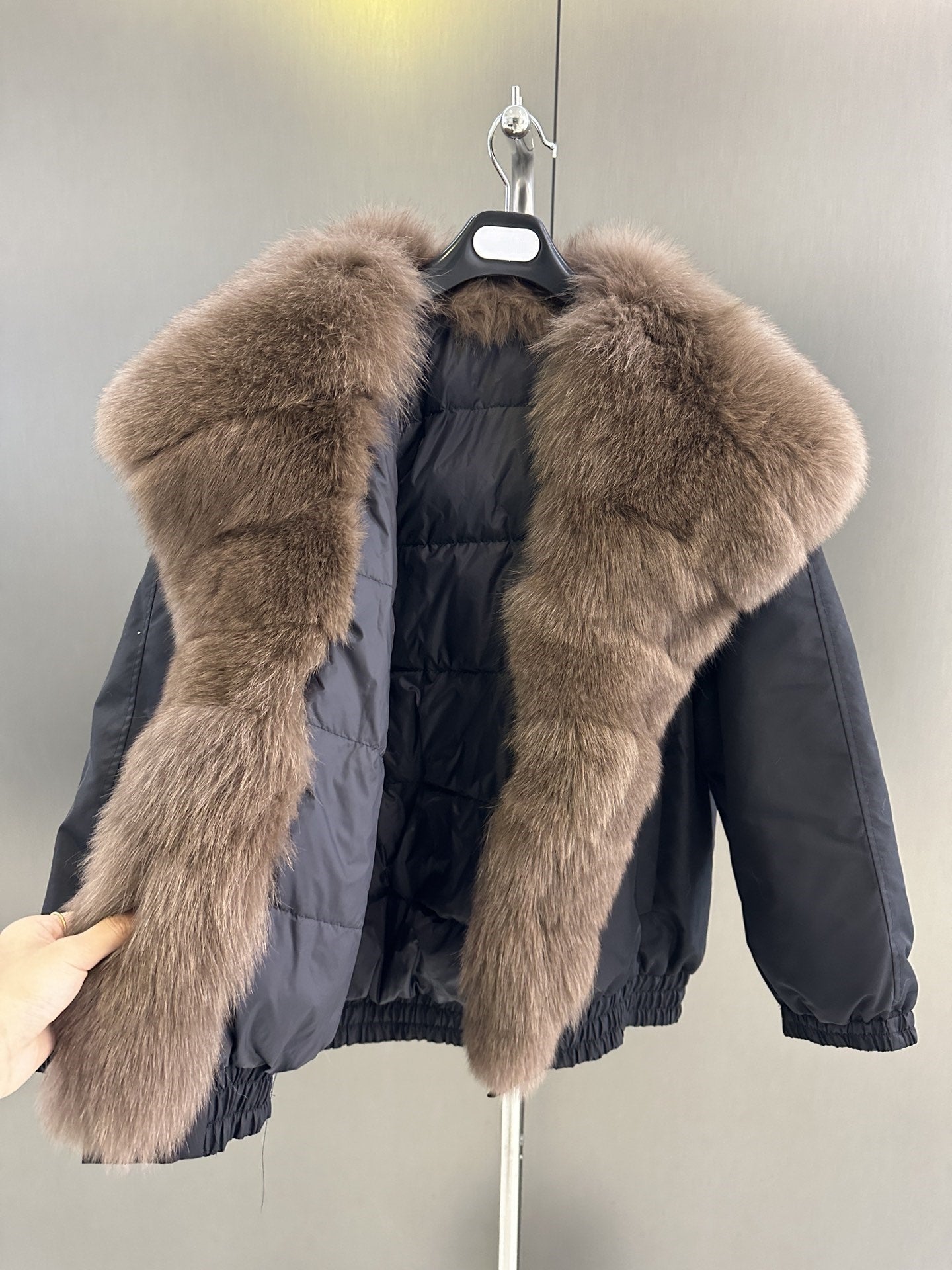 Fox fur collar jacket