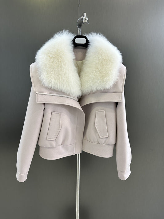 Fur collar loose jacket
