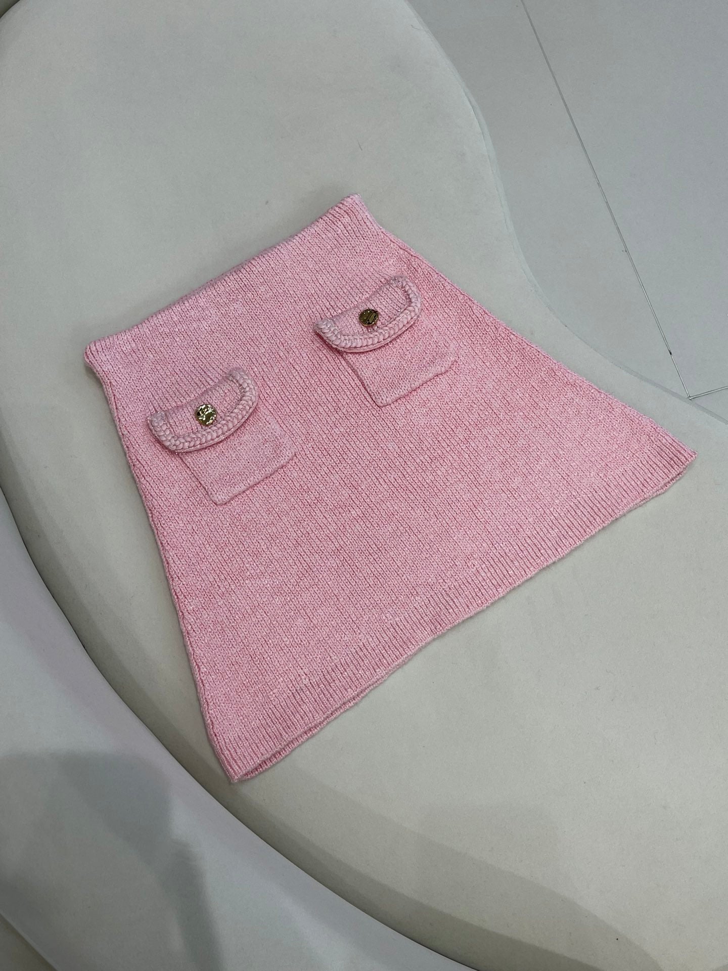 Knitted cardigan top + short skirt