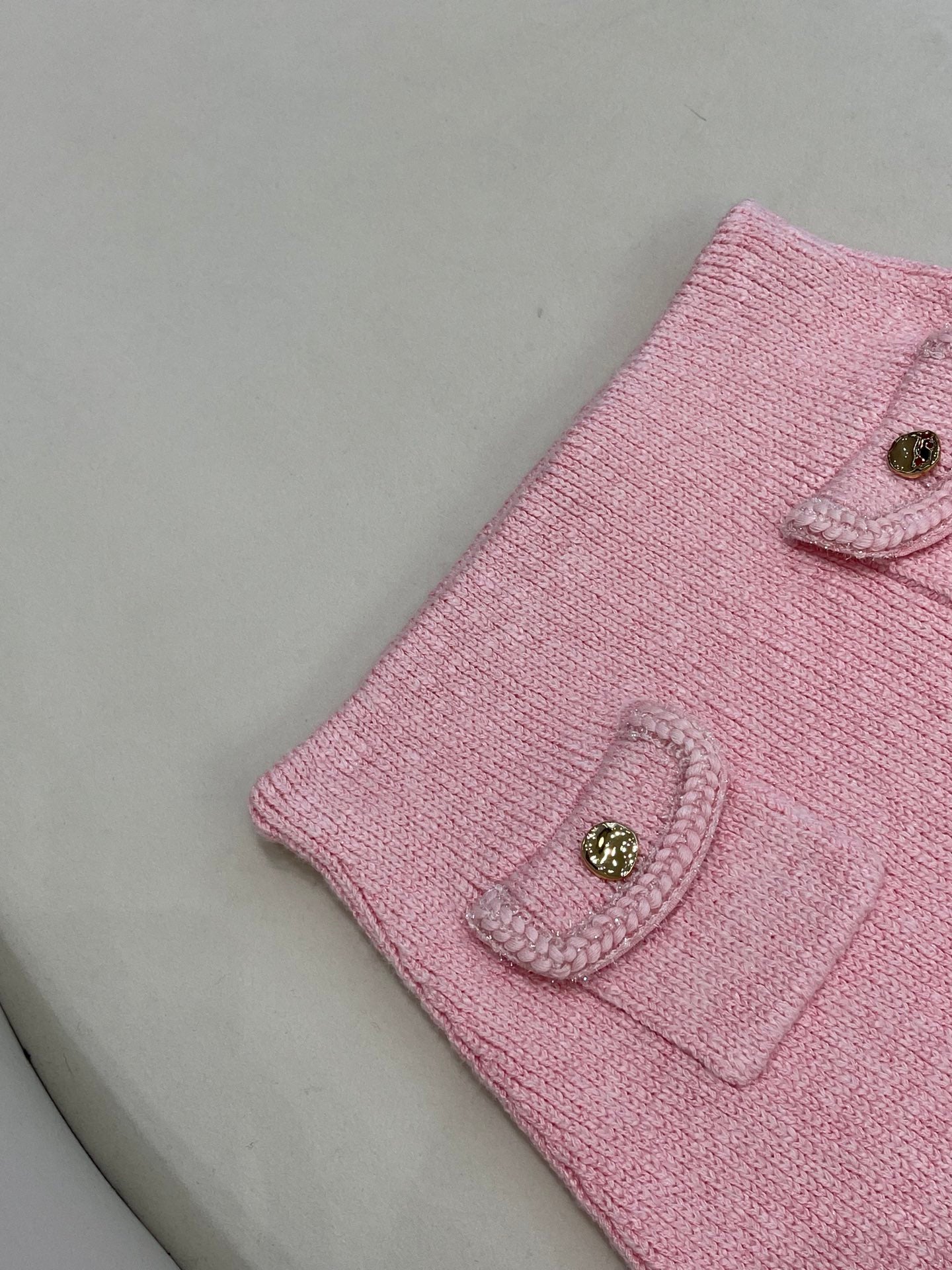 Knitted cardigan top + short skirt
