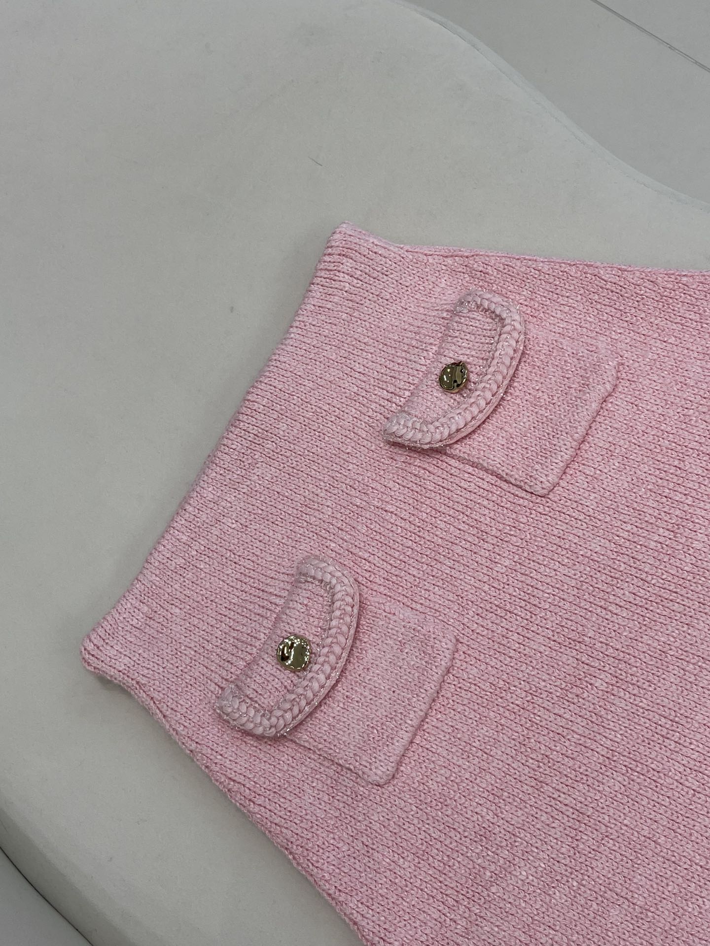 Knitted cardigan top + short skirt