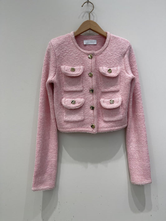 Knitted cardigan top + short skirt