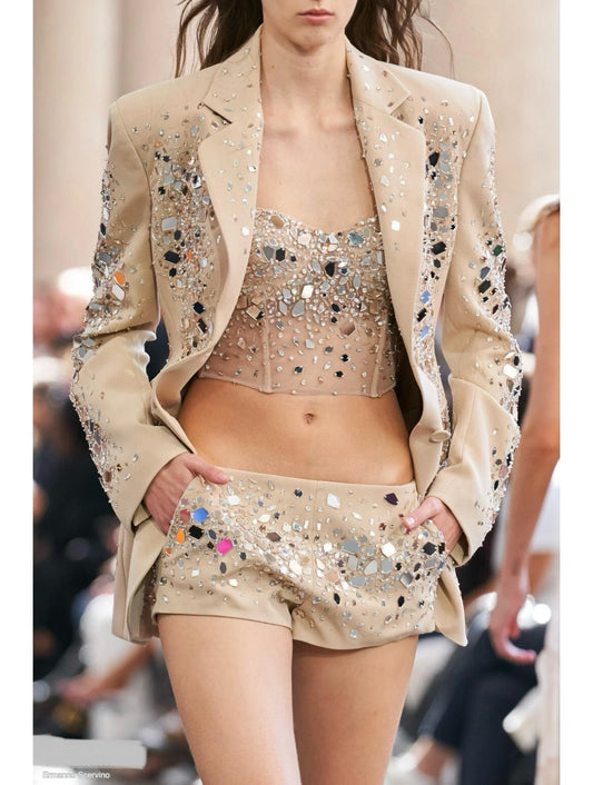 Mirror sequin shorts